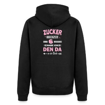 Mariage de sucre 6e anniversaire de mariage Épouse - Veste à capuche bio Premium Unisexe - noir - Dos - Nico (187cm)
