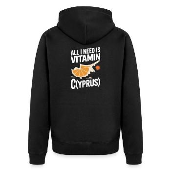 Chypre Tout ce dont j’ai besoin, c’est de vitamines Chypre Drapeau chypriote - Veste à capuche bio Premium Unisexe - noir - Dos - Nico (187cm)