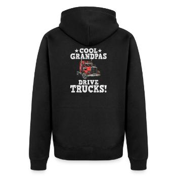 Camions à traction de camions grand-père - Veste à capuche bio Premium Unisexe - noir - Dos - Nico (187cm)
