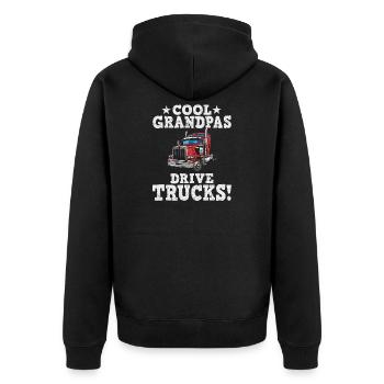 Les grands-parents cool conduisent des camions - Veste à capuche bio Premium Unisexe - noir - Dos - Nico (187cm)