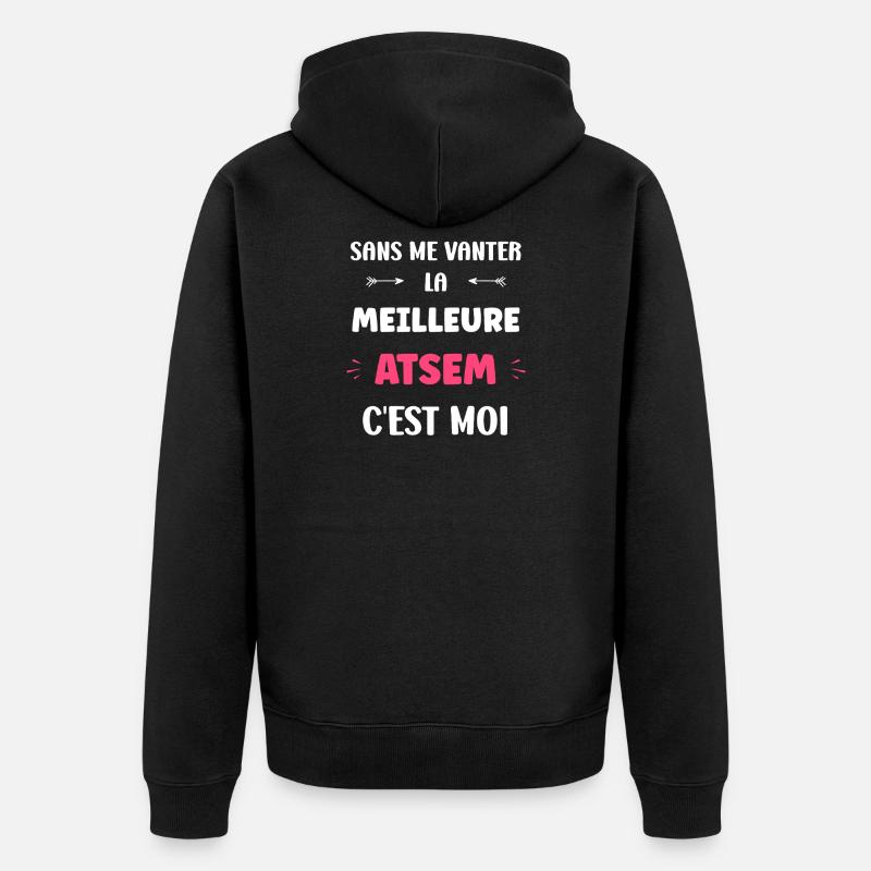 ATSEM - Veste à capuche bio Premium Unisexe - noir