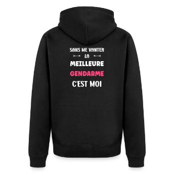 gendarme - Veste à capuche bio Premium Unisexe - noir - Dos - Nico (187cm)