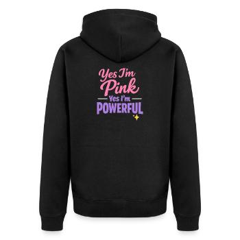 Anime Strong Girl Taking The Force In - Unisex Premium Organic Zip Hoodie - black - Back - Nico (187cm)