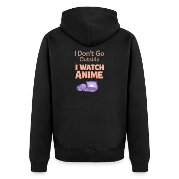 Anime-hausmensch Cuddly Weeb - Veste à capuche bio Premium Unisexe - noir - Dos - Nico (187cm)