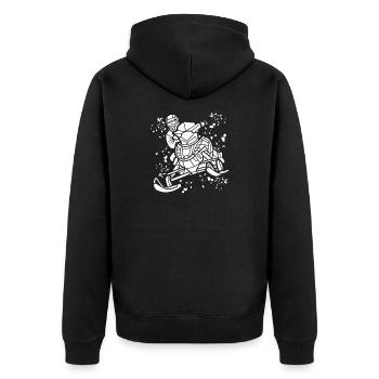 Skidoo Vibrant Snowmobile Adventure - Unisex Premium Organic Zip Hoodie - black - Back - Nico (187cm)