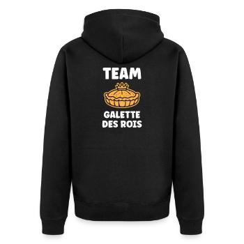 Humour galette des rois - Veste à capuche bio Premium Unisexe - noir - Dos - Nico (187cm)