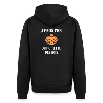 Humour galette des rois - Veste à capuche bio Premium Unisexe - noir - Dos - Nico (187cm)