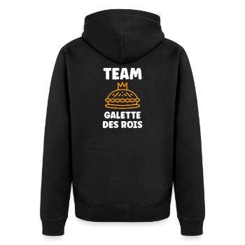 Humour galette des rois - Veste à capuche bio Premium Unisexe - noir - Dos - Nico (187cm)