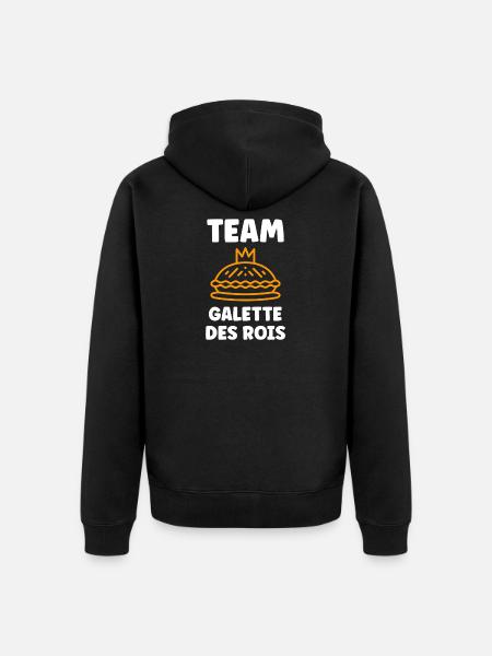 Humor galette des rois - Unisex Premium Organic Zip Hoodie - black