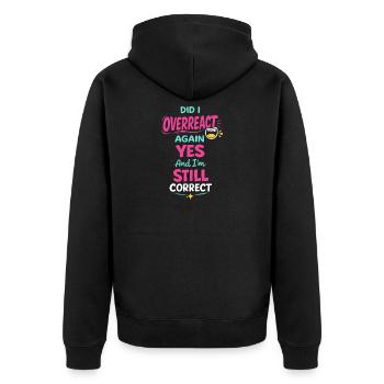 Anime-fangirl Schreit Anime-reaktion - Unisex Premium Bio Zip Hoodie - Schwarz - Hinten - Nico (187cm)