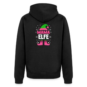 Weihnachten Familie Mutter Mama Elfe - Unisex Premium Bio Zip Hoodie - Schwarz - Hinten - Nico (187cm)