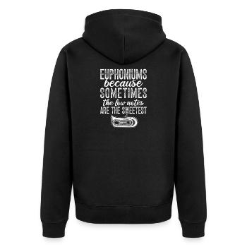 Baritone Player Low Notes Are The Sweetest - Unisex Premium Organic Zip Hoodie - black - Back - Nico (187cm)