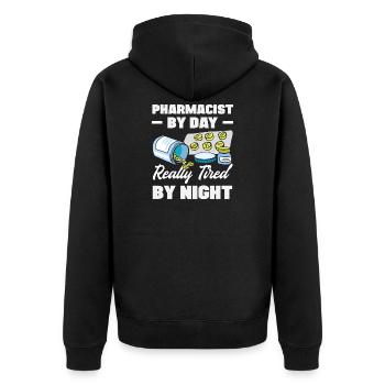 Pharmacist Pharmaceutical Technical - Unisex Premium Organic Zip Hoodie - black - Back - Nico (187cm)
