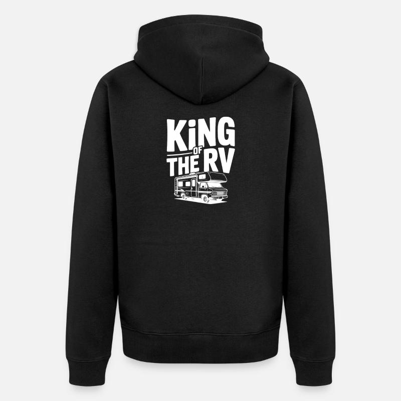 König der Wohnmobile - Unisex Premium Bio Zip Hoodie - Schwarz