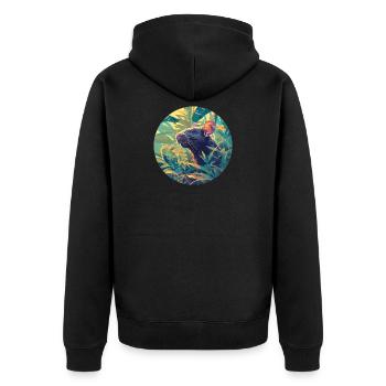 Rat Rat - Unisex Premium Organic Zip Hoodie - black - Back - Nico (187cm)