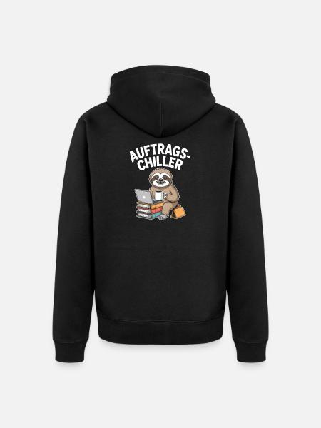 Commander Chiller Commander Chiller Bureau Sloth - Veste à capuche bio Premium Unisexe - noir