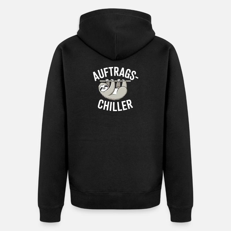 Commander Chiller Commander Chiller Bureau Sloth - Veste à capuche bio Premium Unisexe - noir
