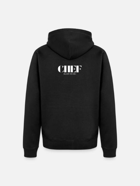 Le patron Spruch reste calme - Veste à capuche bio Premium Unisexe - noir