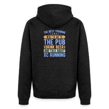 Funny XC Running Gift XC Runner Edition - Unisex Premium Organic Zip Hoodie - black - Back - Nico (187cm)