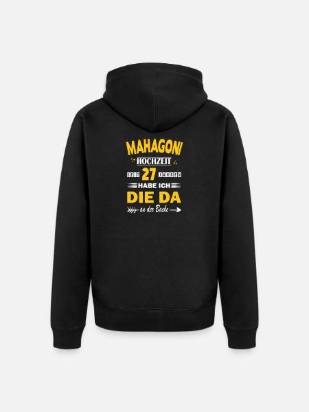 Mahogany Wedding 27th Wedding Anniversary Husband - Unisex Premium Organic Zip Hoodie - black
