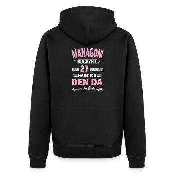 Mariage en acajou 27e anniversaire de mariage Épouse - Veste à capuche bio Premium Unisexe - noir - Dos - Nico (187cm)