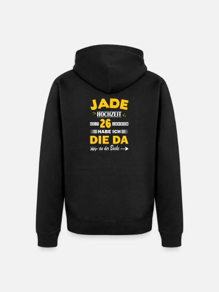 Jade Wedding 26th Wedding Anniversary Husband - Unisex Premium Organic Zip Hoodie - black
