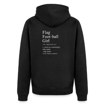 Définition de la fille de football drapeau Athlète sportive drôle - Veste à capuche bio Premium Unisexe - noir - Dos - Nico (187cm)