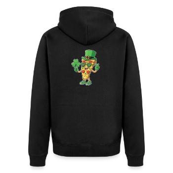 Célébration de la cuisine irlandaise de St Patricks Pizza Clover - Veste à capuche bio Premium Unisexe - noir - Dos - Nico (187cm)