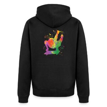 Skeleton Bobsleigh Winter Sports Sled - Unisex Premium Bio Zip Hoodie - Schwarz - Hinten - Nico (187cm)
