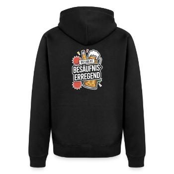 The location is drunken booze party beer - Unisex Premium Organic Zip Hoodie - black - Back - Nico (187cm)