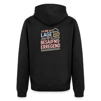 The location is drunken booze party beer - Unisex Premium Organic Zip Hoodie - black - Back - Nico (187cm)