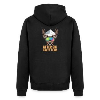 Party Team Après Ski - Unisex Premium Bio Zip Hoodie - Schwarz - Hinten - Nico (187cm)