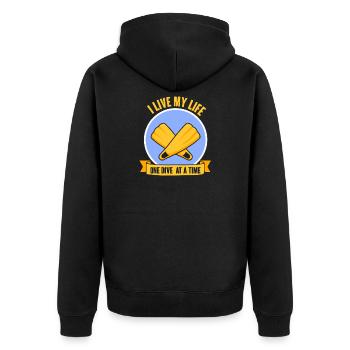 Tauchen Taucher Schnorcheln Sporttaucher - Unisex Premium Bio Zip Hoodie - Schwarz - Hinten - Nico (187cm)