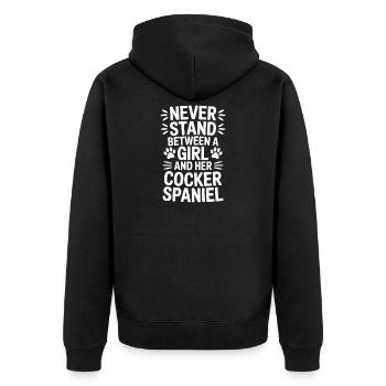 Cocker Spaniel Spruch Witz Cocker Spaniel Geschenk - Unisex Premium Bio Zip Hoodie - Schwarz - Hinten - Nico (187cm)