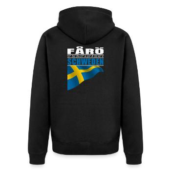 FÅRÖ - Unisex Premium Bio Zip Hoodie - Schwarz - Hinten - Nico (187cm)