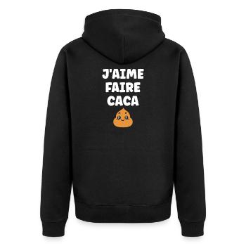 caca - Veste à capuche bio Premium Unisexe - noir - Dos - Nico (187cm)