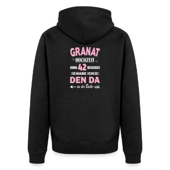 42 Years Relationship Anniversary Wedding Anniversary - Unisex Premium Organic Zip Hoodie - black - Back - Nico (187cm)