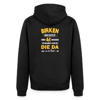 41 Jahre Beziehung Jahrestag Hochzeitstag - Unisex Premium Bio Zip Hoodie - Schwarz - Hinten - Nico (187cm)