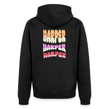 Harpiste - Veste à capuche bio Premium Unisexe - noir - Dos - Nico (187cm)