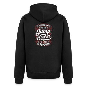 Sursautes et pop-corn - Veste à capuche bio Premium Unisexe - noir - Dos - Nico (187cm)