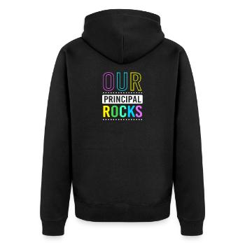 Direktor Schulleitung Schule Rektor Schulleiter - Unisex Premium Bio Zip Hoodie - Schwarz - Hinten - Nico (187cm)