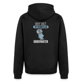 Diving Diver Snorkeling Recreational Diver - Unisex Premium Organic Zip Hoodie - black - Back - Nico (187cm)