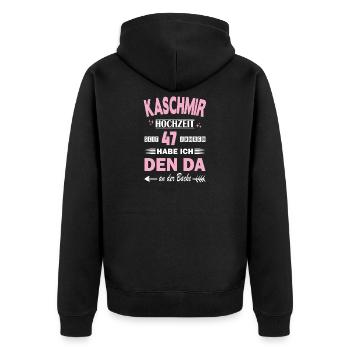 47 ans de relation Anniversaire de mariage - Veste à capuche bio Premium Unisexe - noir - Dos - Nico (187cm)