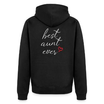 Best Aunt Ever - Unisex Premium Organic Zip Hoodie - black - Back - Nico (187cm)