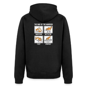 Chat drôle La Voie du Guerrier Samouraï Orange - Veste à capuche bio Premium Unisexe - noir - Dos - Nico (187cm)