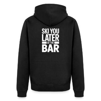 Ski You Later At The Bar Skiing Après Ski Bar - Unisex Premium Organic Zip Hoodie - black - Back - Nico (187cm)