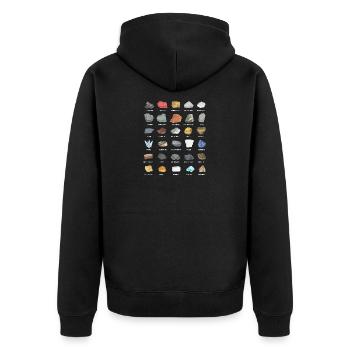 Geologe Geologin Geologie Gestein Steine Sammler - Unisex Premium Bio Zip Hoodie - Schwarz - Hinten - Nico (187cm)