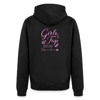 Girls Trip 2026 Mädelstour Mädlstrip Mädelstrip - Unisex Premium Bio Zip Hoodie - Schwarz - Hinten - Nico (187cm)