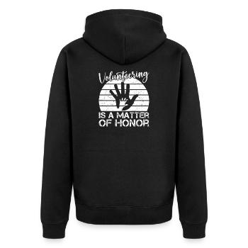 Social Worker Quote Is A Matter Of Honor Social - Unisex Premium Organic Zip Hoodie - black - Back - Nico (187cm)