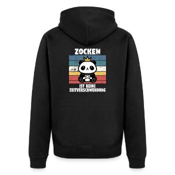 Les jeux vidéo ne sont pas une perte de temps. - Veste à capuche bio Premium Unisexe - noir - Dos - Nico (187cm)